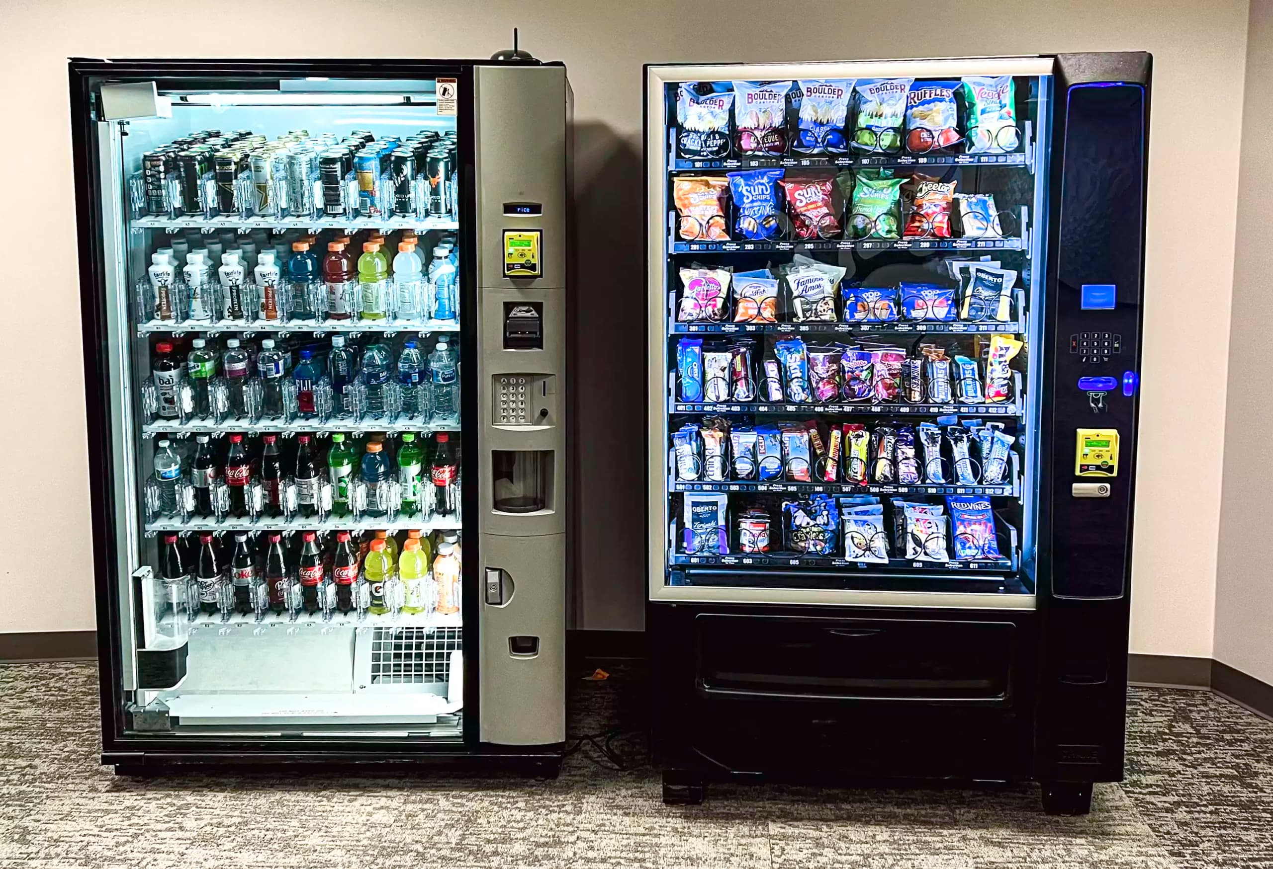 Modern vending machines installed at a Utah business